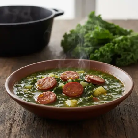 Portuguese Kale Soup with Sausage and Potatoes