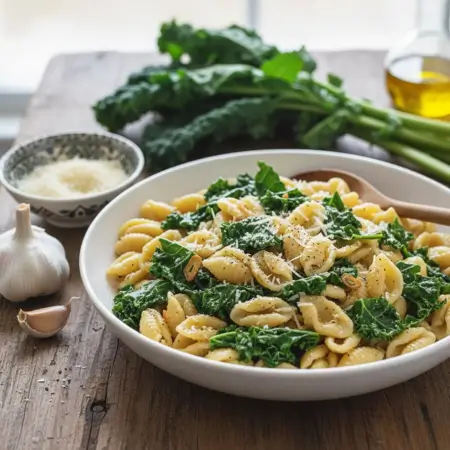 Garlic Parmesan Kale Pasta