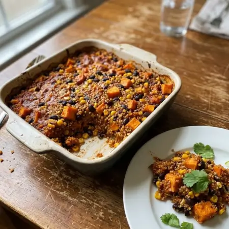 Sweet Potato Quinoa Enchilada Bake