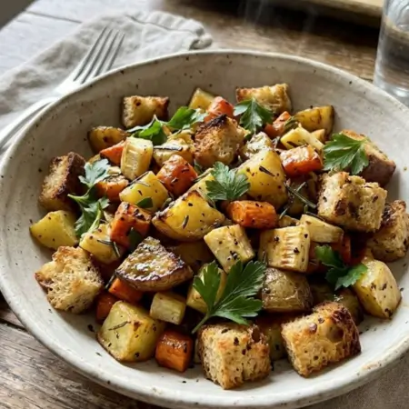 Rosemary Roasted Root Vegetable Panzanella