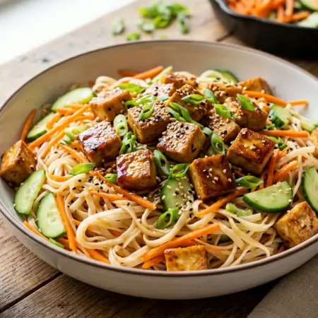 Teriyaki Tofu & Rice Noodle Salad