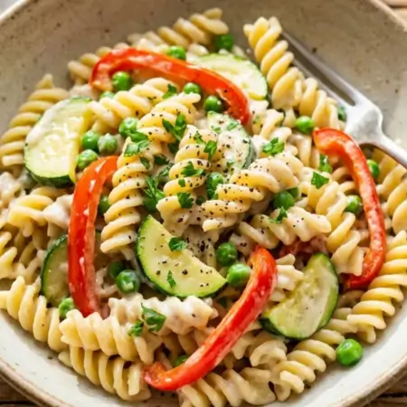 Creamy Vegan Pasta Primavera
