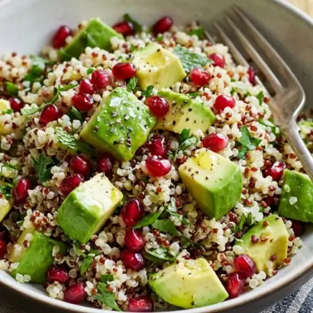 Pomegranate Avocado Quinoa Salad