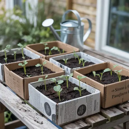 small boxes used for seedling starters