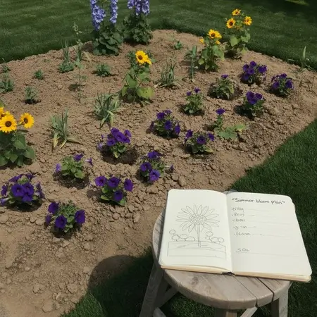 flowers planted in proper layout