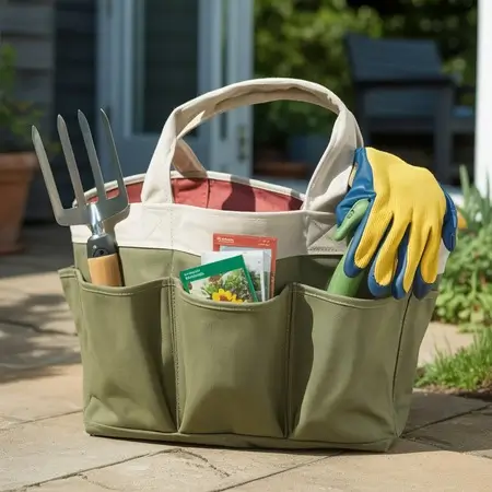use tote bag for keeping your gardening accessories at one place