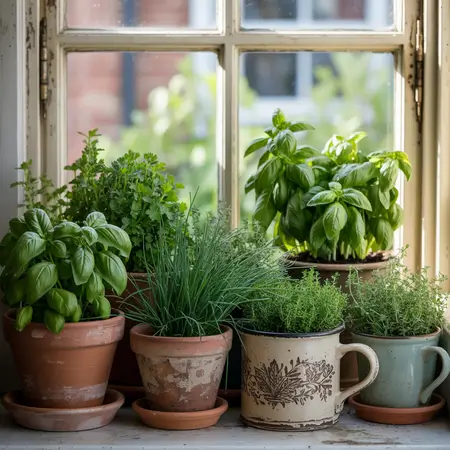kitchen windowsill herb garden