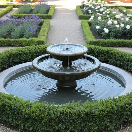 design modern formal garden with geometric layouts