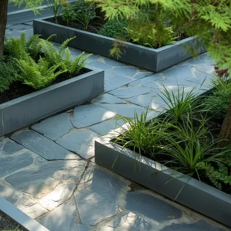 use modern materials for formal garden