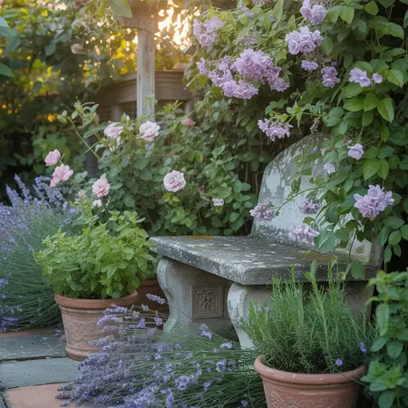 secret garden with fragrant plants