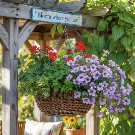 use hanging baskets for flowers 