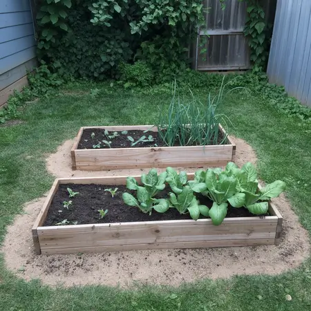 Raised Mini Beds in Backyard Garden