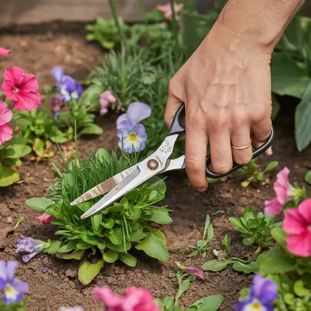 cutting the head of weed