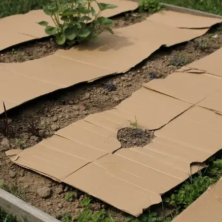 use cardboard as weed barriers