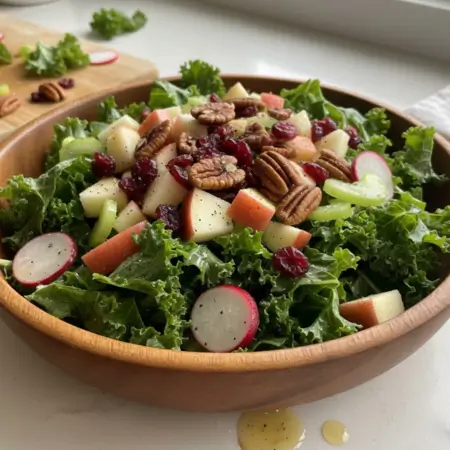 Kale Salad with Apples, Cranberries, and Pecans