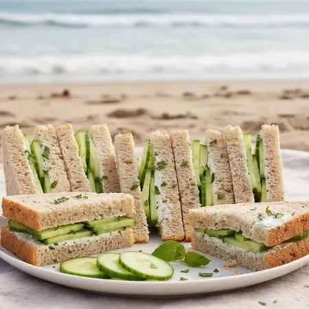 Creamy Neufchâtel & Mint Cucumber Sandwich