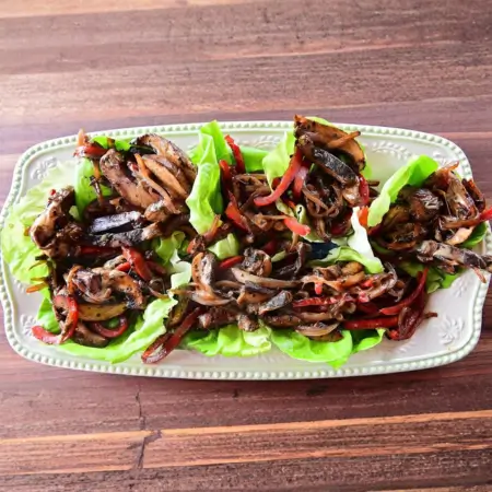 Mushroom Cheesesteak Lettuce Wraps