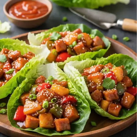 Sweet and Sour Pork Lettuce Wraps