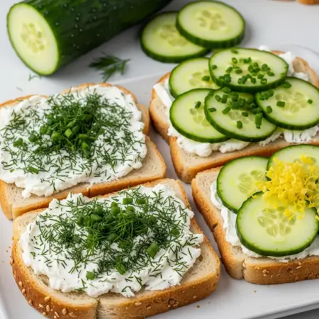 Herbed Cream Cheese Cucumber Sandwich