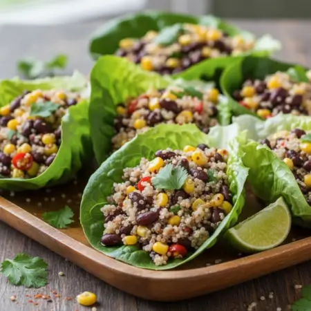 Mexican Quinoa Salad Lettuce Wraps