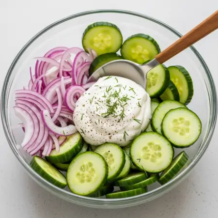 Creamy Sour Cream & Dill Cucumber Salad