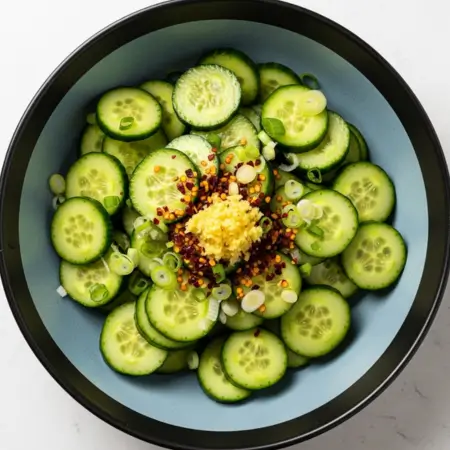 Soy-Ginger Garlic Cucumber Salad