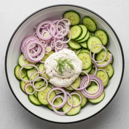 Classic Creamy European-Style Cucumber Salad