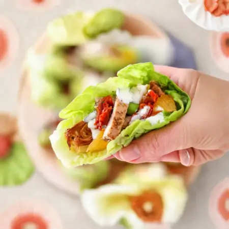 Mediterranean Chicken Salad Lettuce Wraps