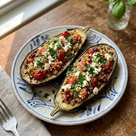 Stuffed Eggplant (Mediterranean Style)