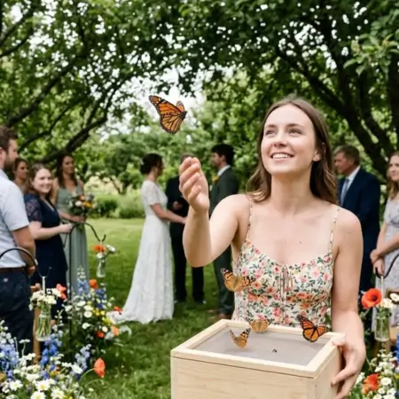 Butterfly Release During the Ceremony