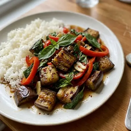 Thai Eggplant Stir-Fry (Basil & Spice)