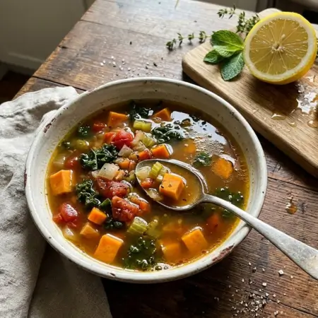 Seriously Flavorful Lemon Herb Vegetable Soup