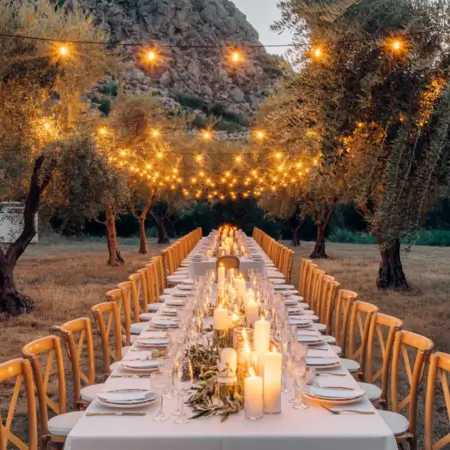 String Lights and Lanterns for Evening Glow