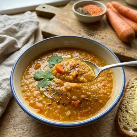 Spiced Carrot & Lentil Soup