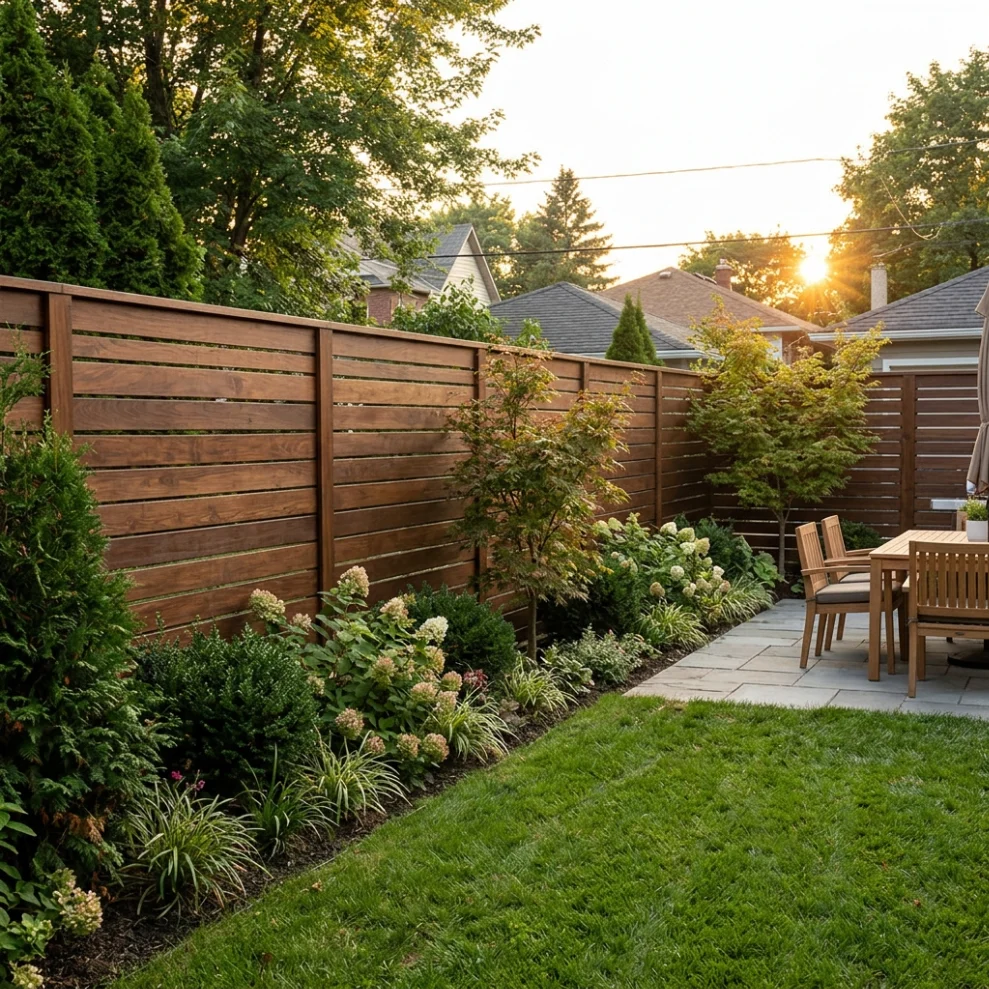 Stained Wood Privacy Fence