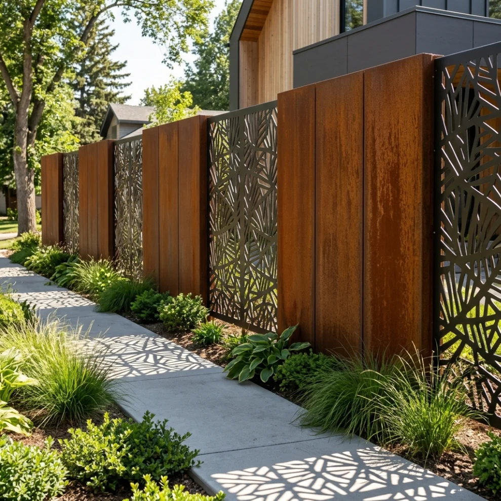 Corten Steel or Laser-Cut Metal Fence