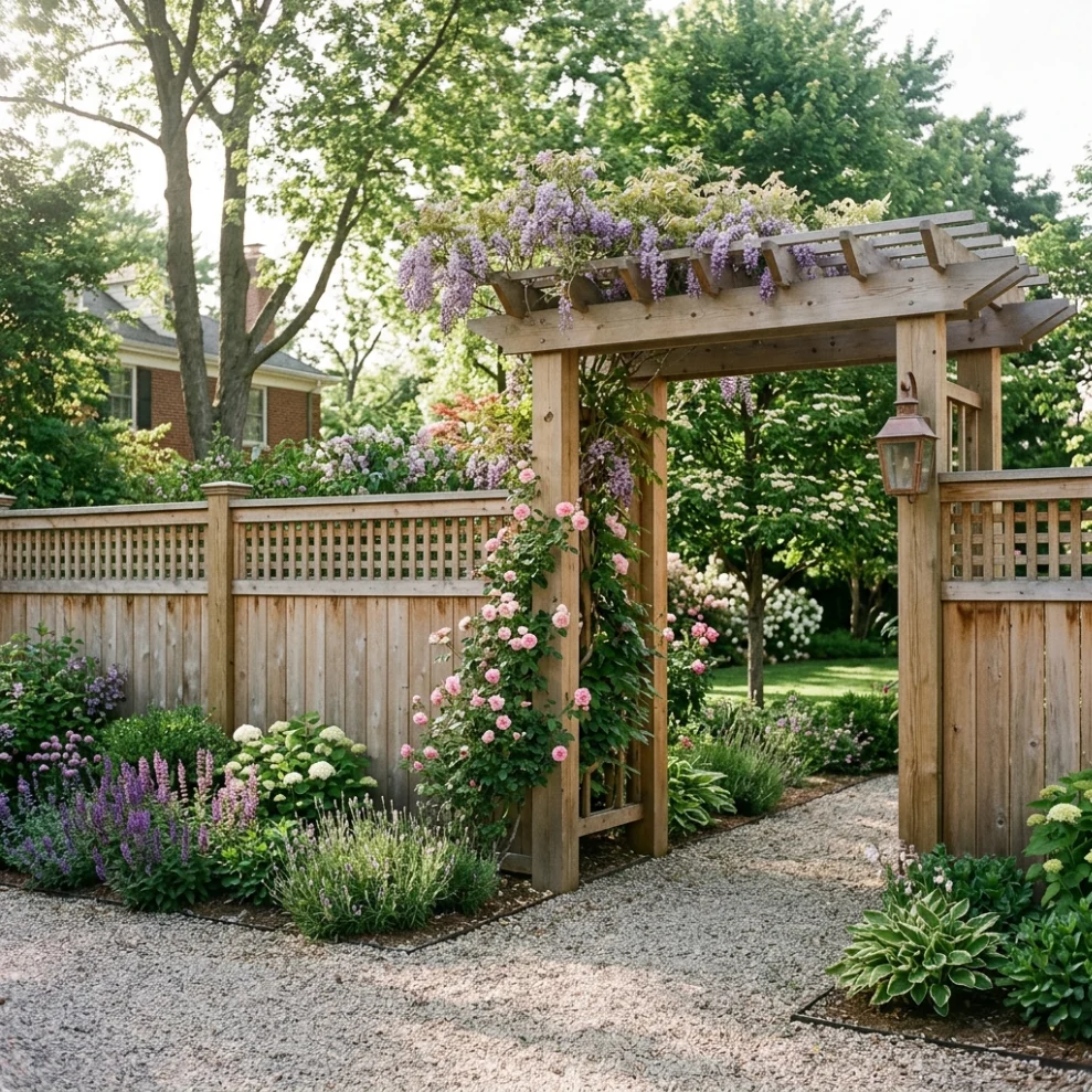 Pergola-Integrated Fence