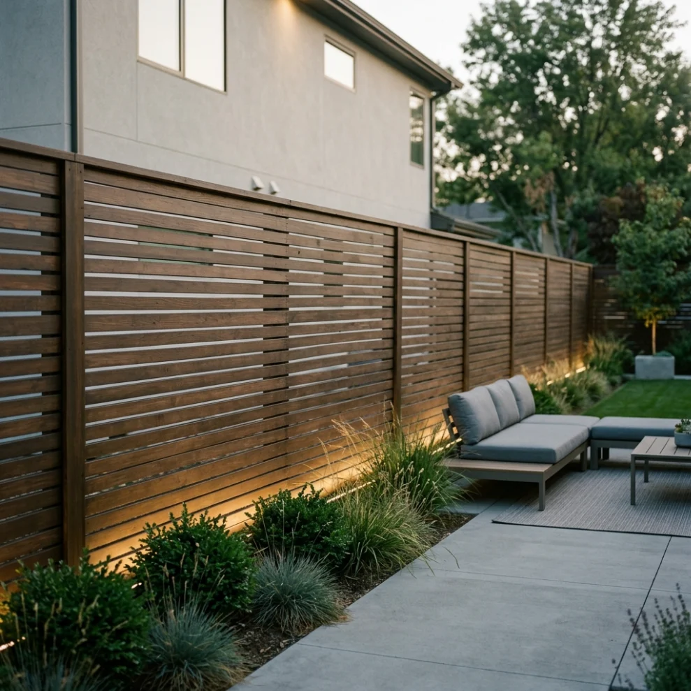Modern Horizontal Slat Fence