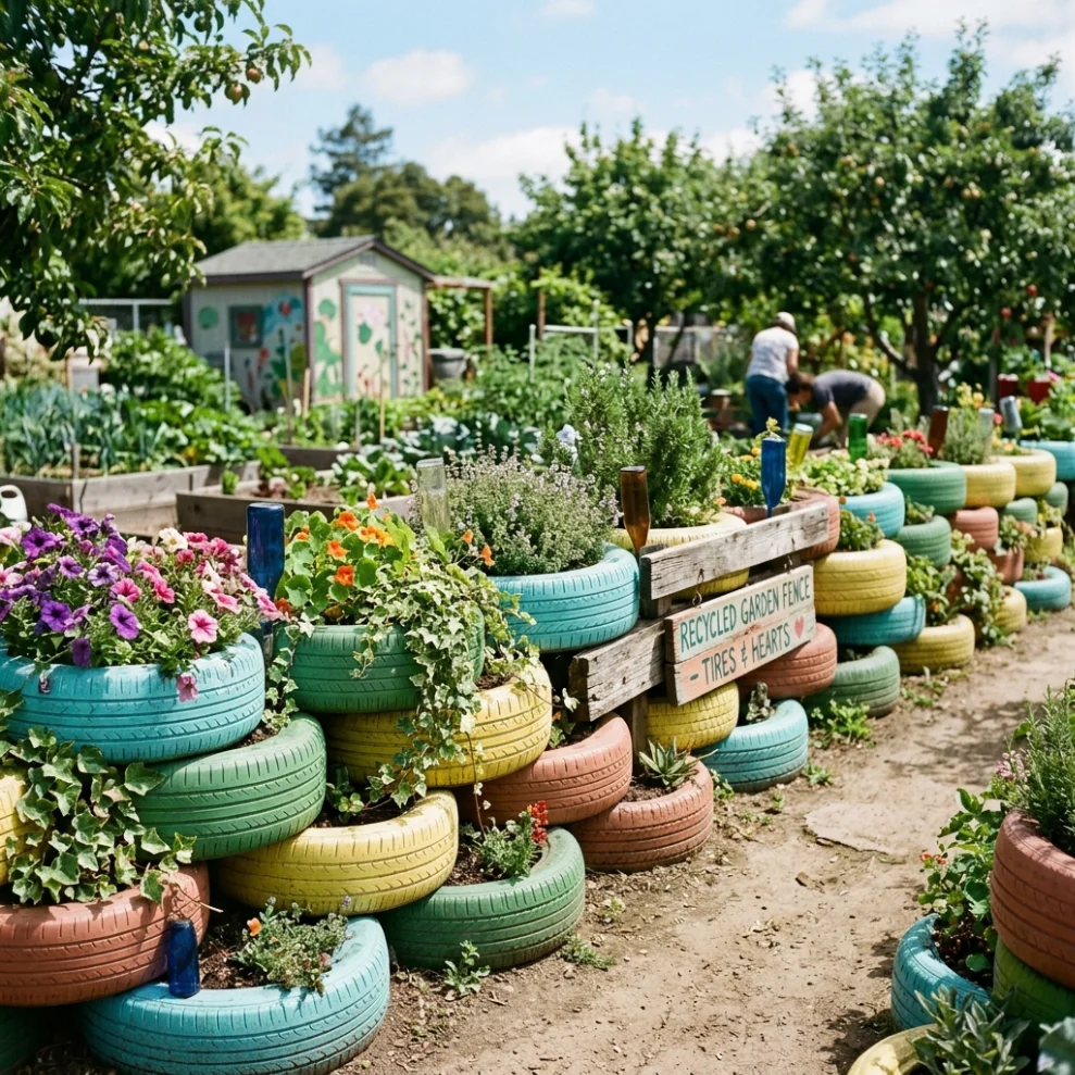 Recycled Tire or Repurposed Fence