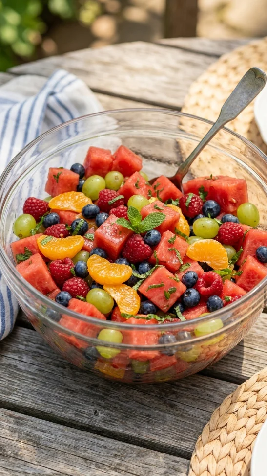 Watermelon Fruit Salad With Honey Lime