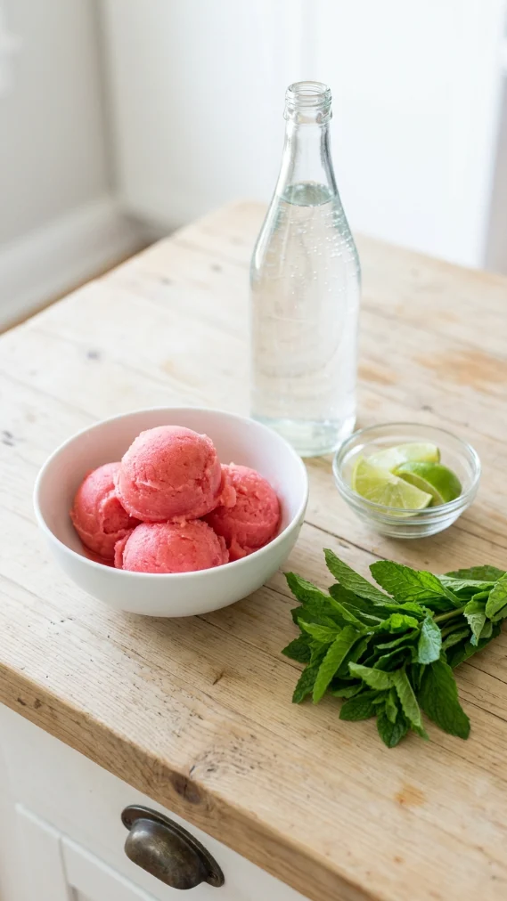 Watermelon Mint Sorbet Float