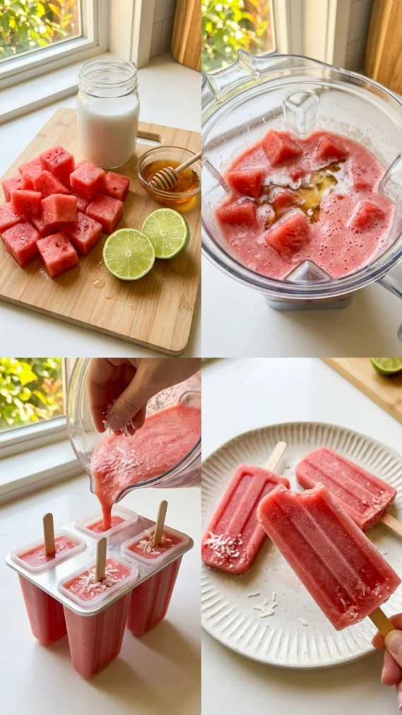 Watermelon Coconut Pops