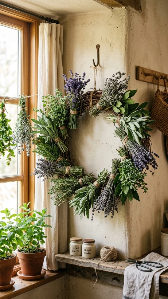 Herb Wreath Wall Display