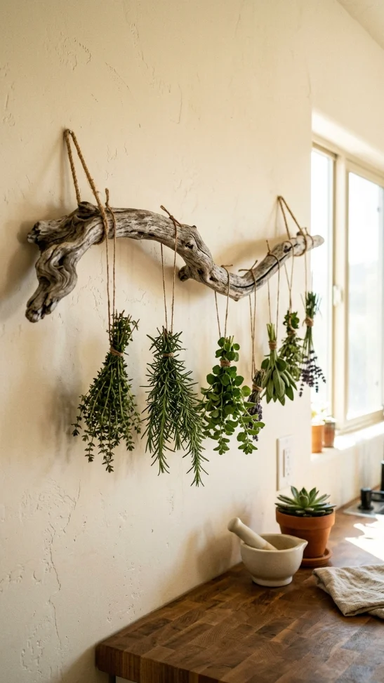 Tree Branch or Driftwood Herb Rack