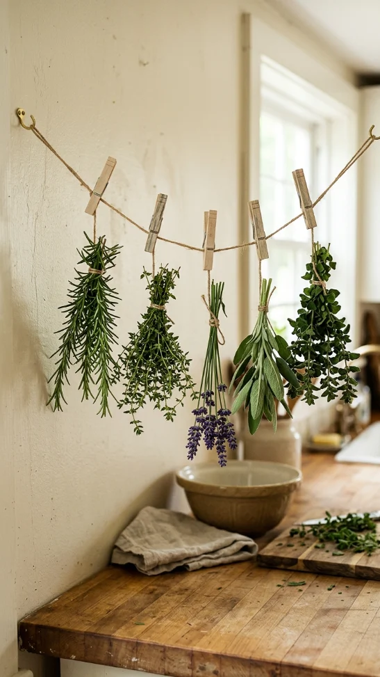 Mini Clip String Herb Hanging System