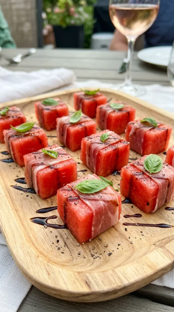 Prosciutto-Wrapped Watermelon Bites